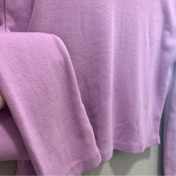 Free People Key to my Heart Lilac Cropped Long Sleeve Top Large - Picture 7 of 8